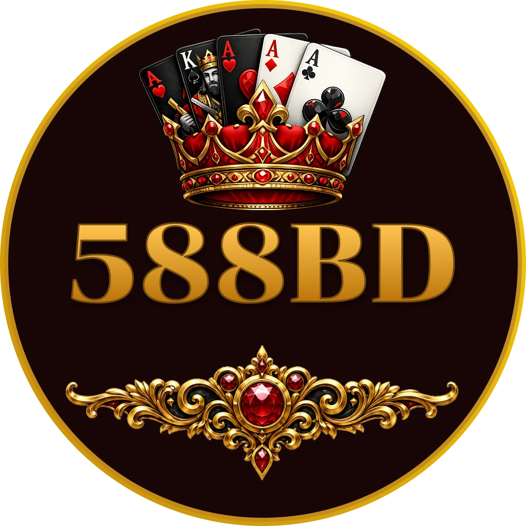 Stylish live casino dealer standing at a glowing roulette table with digital graphics and warm lighting showcasing the immersive 588BD live casino experience in Bangladesh