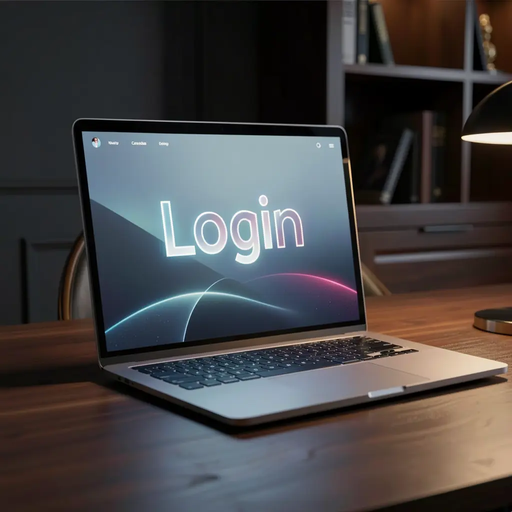 Modern laptop on a wooden desk displaying the 588BD login page with a clean and user friendly interface for players in Bangladesh